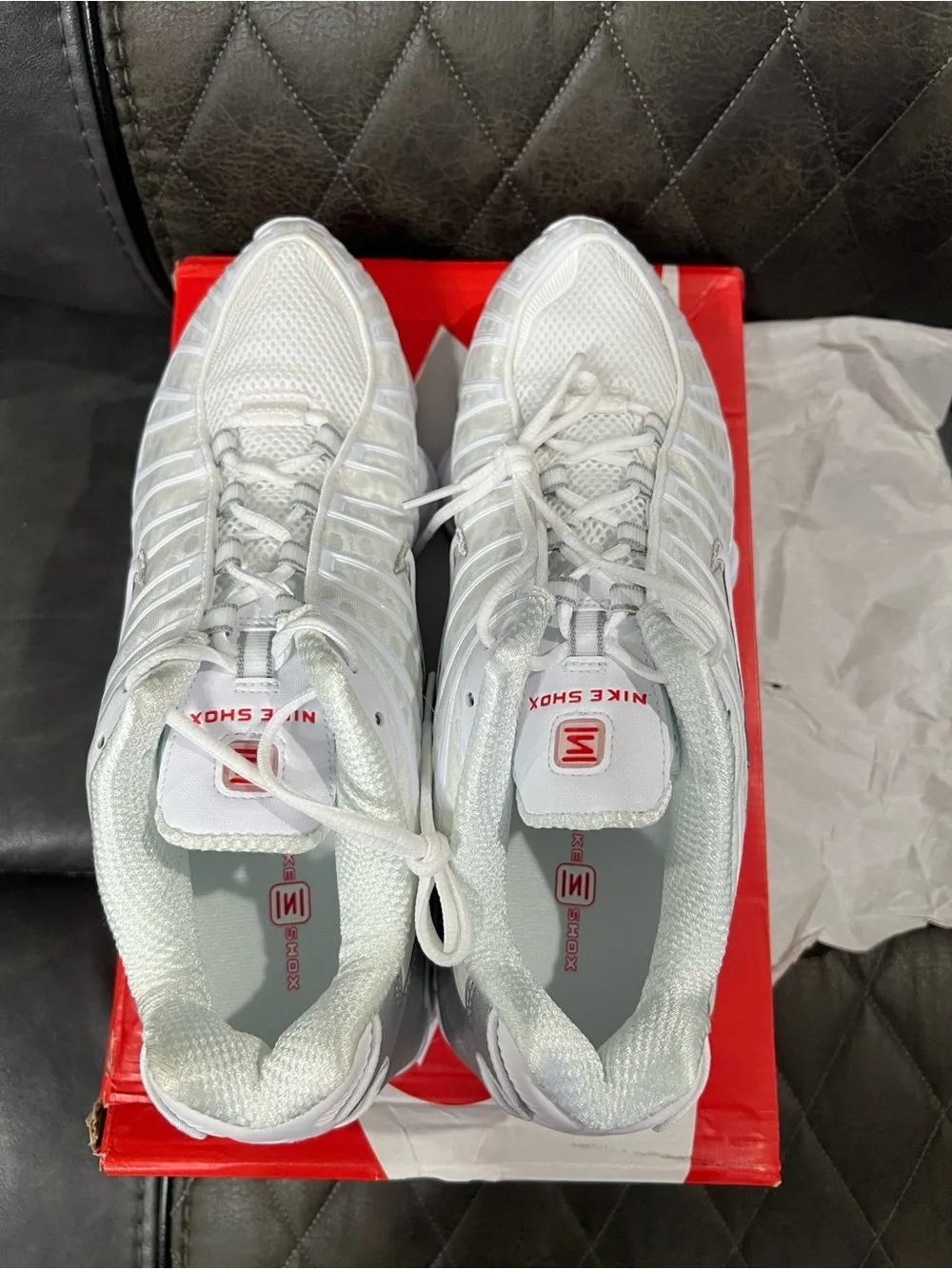 Nike Shox TL White with Silver Accents